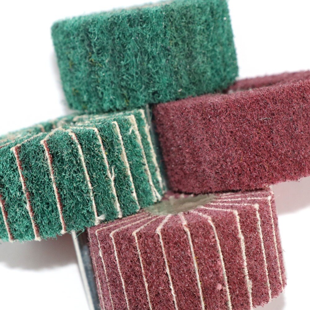 2 " 50mm 4 stk industriell skuresvamp slipehode nylonfiber polering poleringsskive non-woven for drill med 1/4 " skaft 6mm