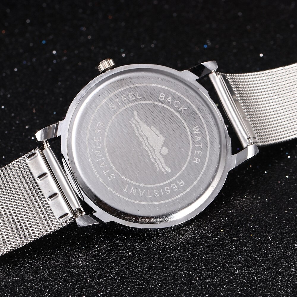 Verkoop Mode Vrouwen Mannen Unsex Minnaar Mesh Staal Polshorloge Populaire Stijl Quartz Horloges Casual Unieke