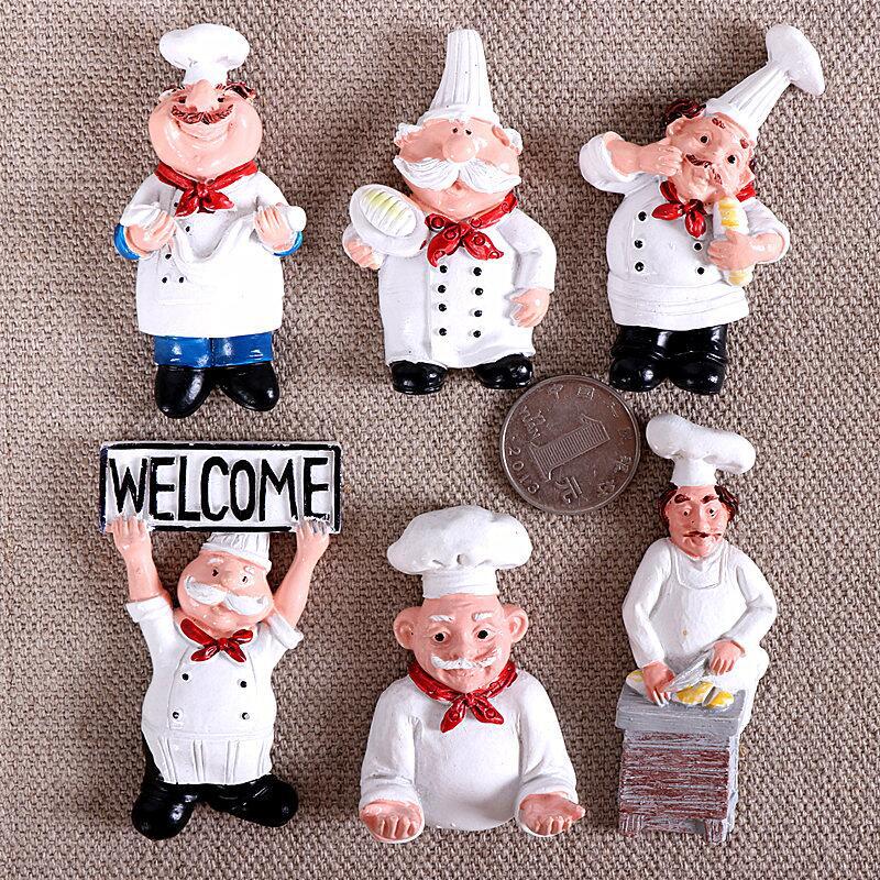 3d Magneet Koelkast Creatieve Cartoon Brood Chef Kok Magneten Voor Koelkasten Voor Notitie En Home Decor 6 Stijlen