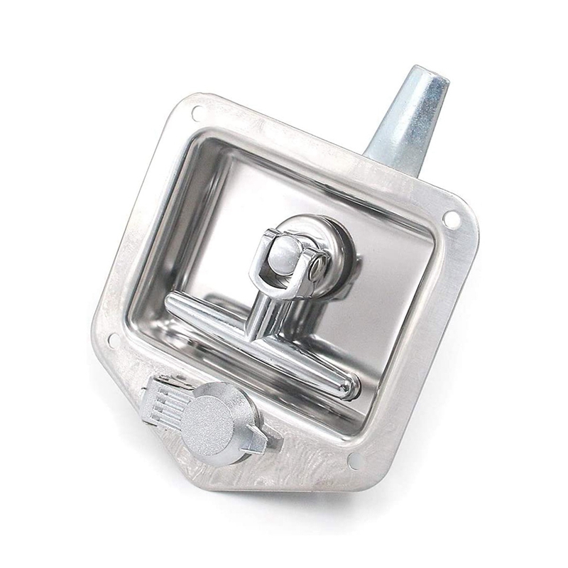 Stainless Door Lock Trailer Toolbox RV Handle Latch Embedded Panel Lock Equipped with 2 Keys for RV Engineering Vehicles