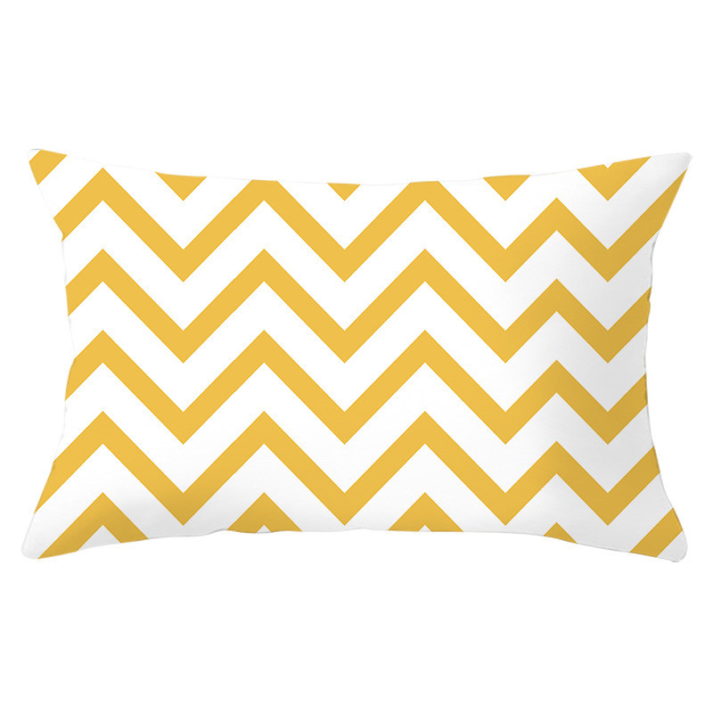 Housse de coussin géométrique 30x50, taie d'oreiller en Polyester, coussins de canapé décoratifs, décoration de maison, taies d'oreiller noires et jaunes: Bleu profond
