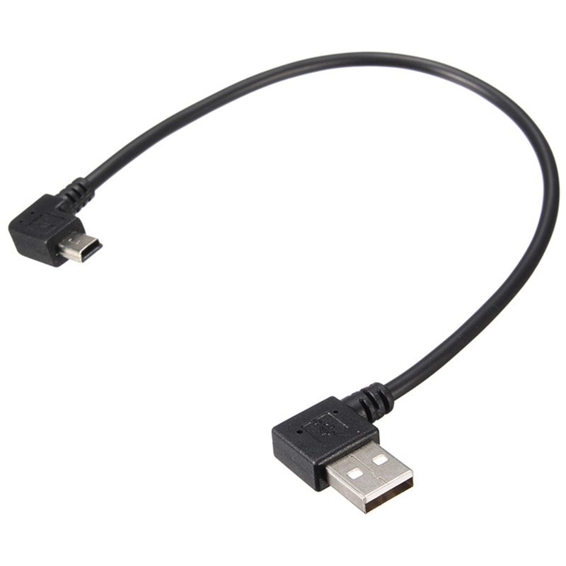LEORY 25 cm 90 Graden USB 2.0 Male A Naar Mini USB 2.0 Male B Data Sync Charger Kabel Voor camera MP3 GPS HDD