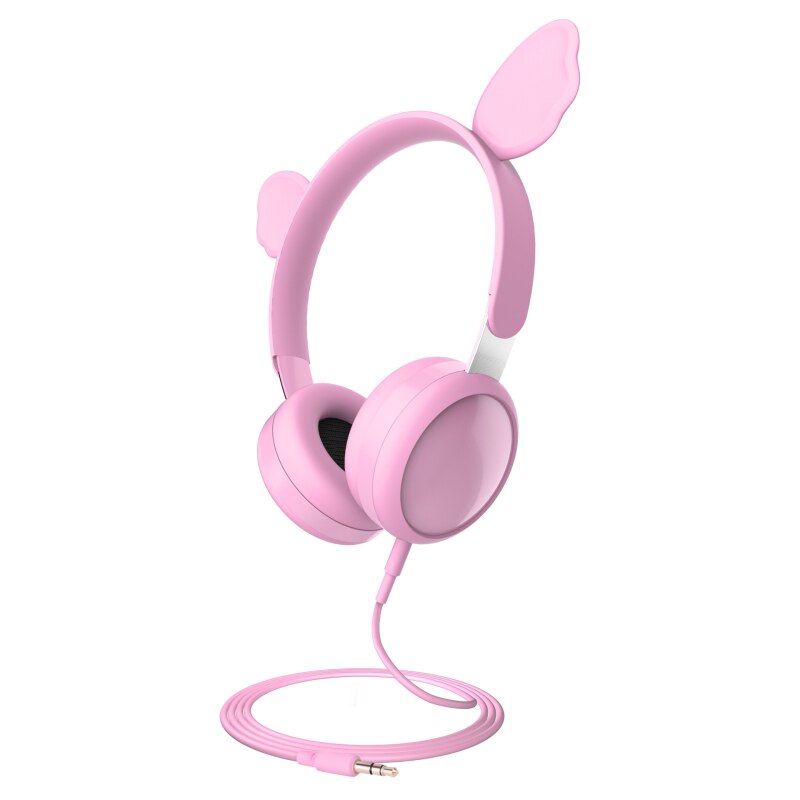 3.5mm bonito com fio fones de ouvido música para meninas crianças dos desenhos animados fone de ouvido estéreo embutido microfone telefone crianças fone de ouvido presentes: 01 Pink