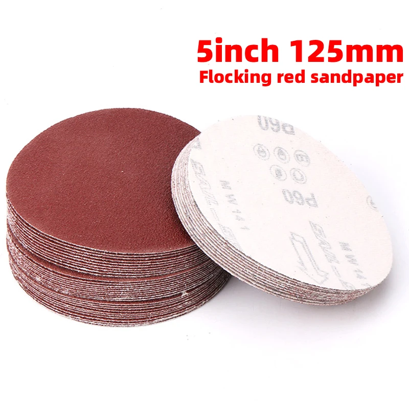 Disque abrasif avec tampon de support, adaptateur de perceuse pour le polissage, le meulage, le ponçage, le disque convertible, le papier abrasif rond, le crochet et la boucle, 5 ", 125mm, 30 pièces par ensemble