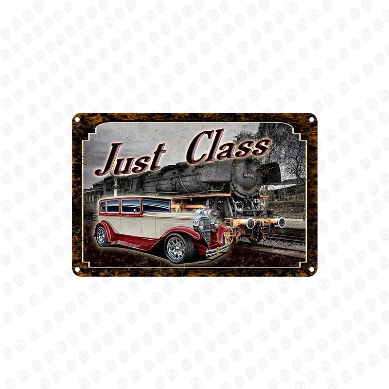 Train Railway Metal Tin Sign Wall Sticker Home Tavern Cafe Barber Shop Kitchen Decor Retro Plaques