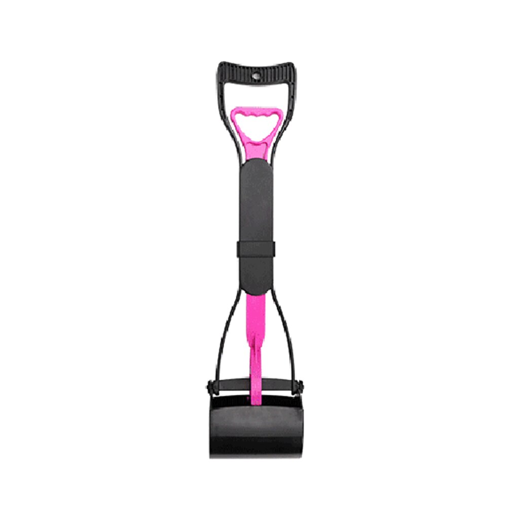 Recogedor de excrementos de perro con mango largo, pala para recoger residuos de mascotas, Herramientas de limpieza al aire libre: Rosa / L - 60cm