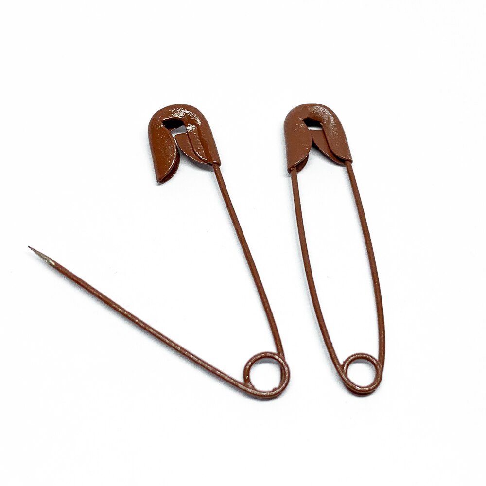 Épingles de sûreté colorées de 30mm, 100 pièces, accessoires de couture, bricolage, aiguilles en acier inoxydable, petite broche, vêtements: coffe 19