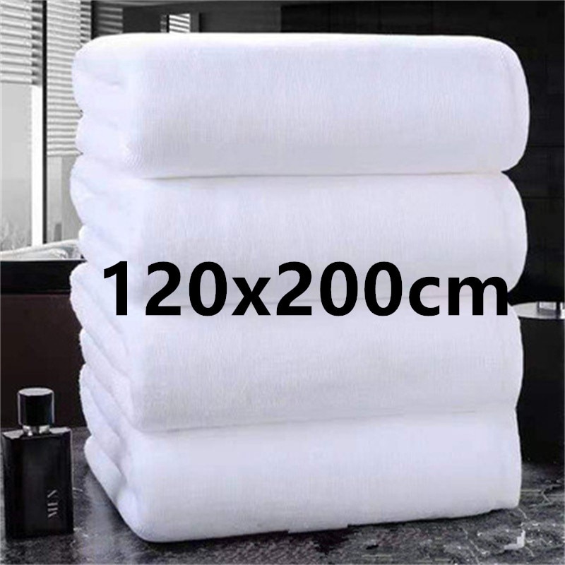 Toalla de microfibra blanca para baño, toalla supergrande, suave, de alta absorción y secado rápido, para hotel y salón de belleza, 200x120cm