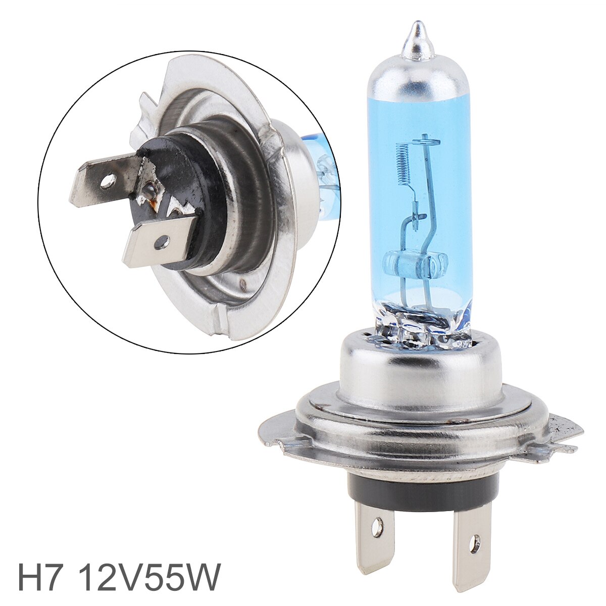 1PC 12V H1 H3 H4 H7 9005 9005 9006 H11 White Yellow Car Halogen Lamp 100/55W Super Bright Auto Front Headlight Fog Bulb for Cars: H7 55W 5000K White