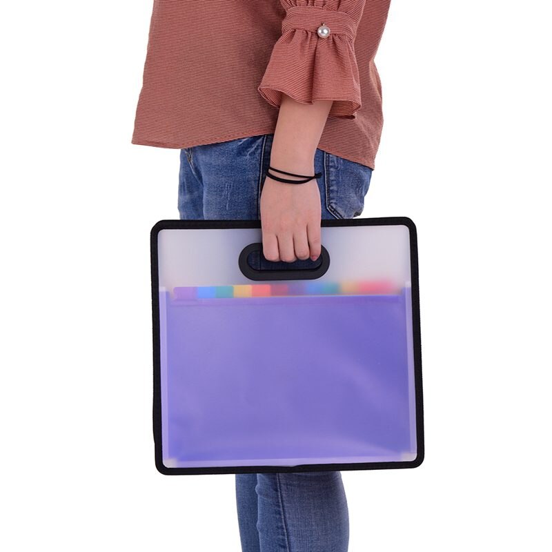 Accordion Expanding File Folder A4 Paper Filing Cabinet 12 Pockets Rainbow Coloured Portable Receipt Organizer With File Guide
