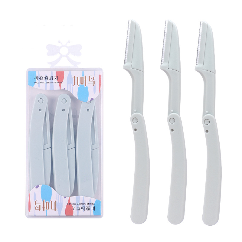 Karsyngirl 3pcs Vouw Wenkbrauw Trimmer Schaar Haar Remover Wenkbrauw Kam Scheermes Wenkbrauw Clip Makeup Tools Gezicht Scheermes voor Vrouwen