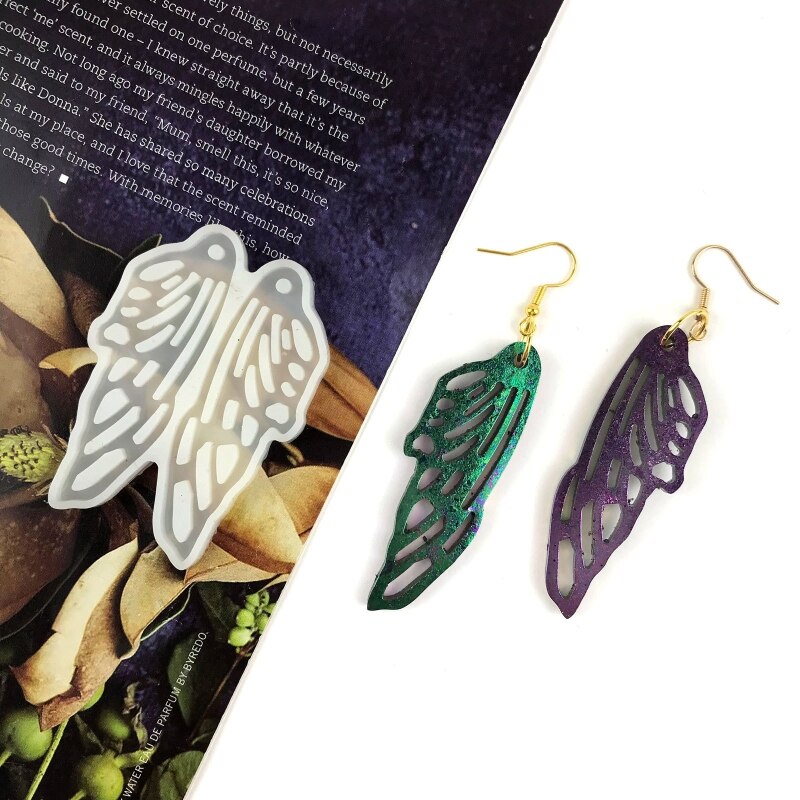 Angel Wings Earrings Epoxy Resin Mold Eardrop Danglers Silicone Mould DIY Crafts Jewelry Pendants Casting Tools