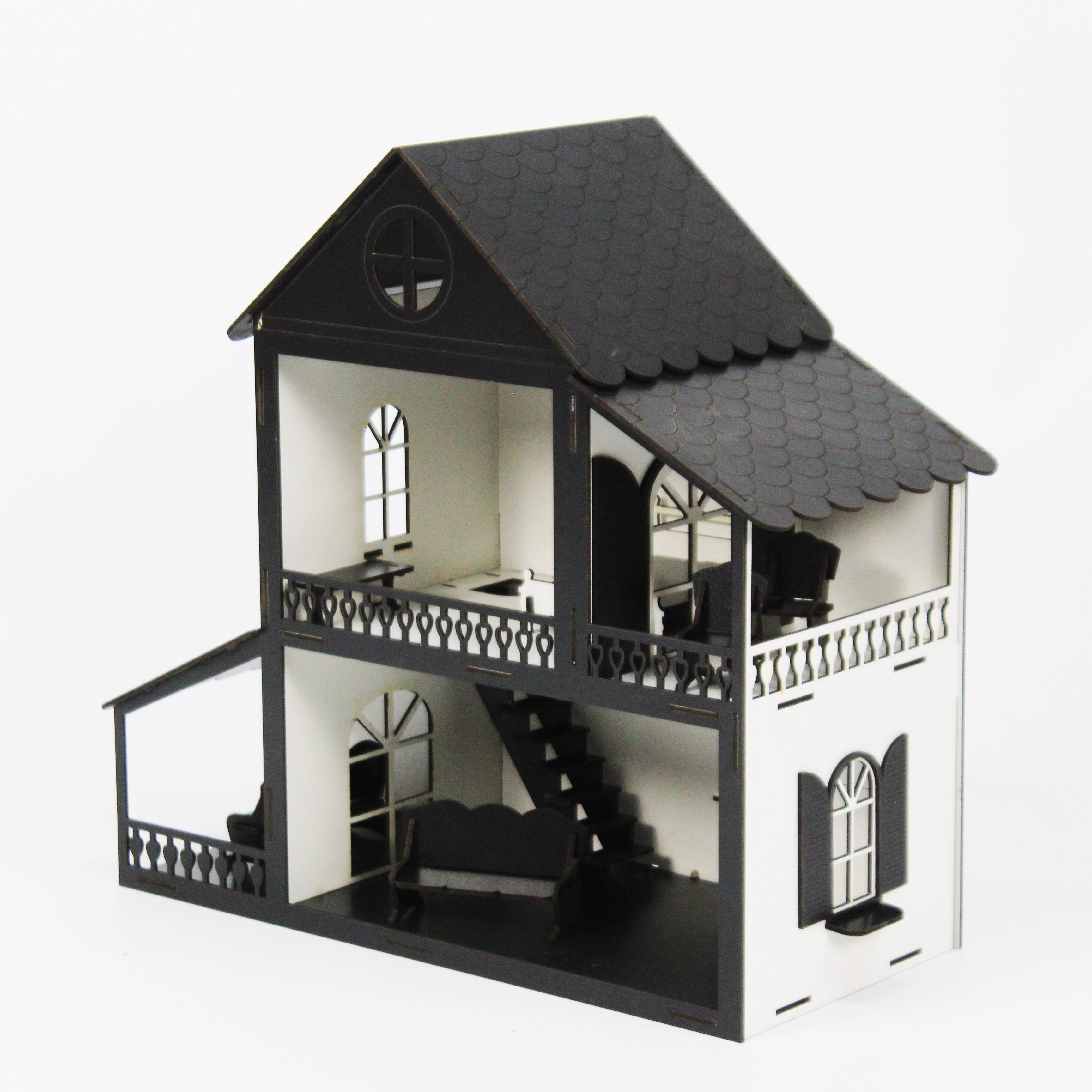 Kleine Roze Droom Kinderen Houten Villa Huis Speelgoed Speelsets Accessoire Baby Pop, Veilig Houten Meubelen Meisje Dochter Speelgoed Gekleurde