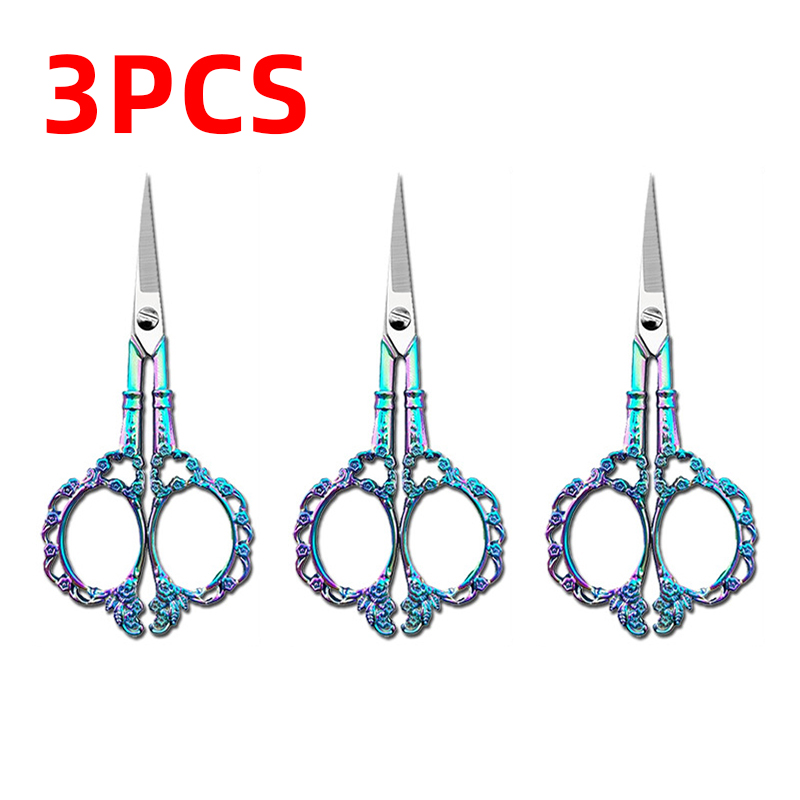 Retro klassieke kleermakersschaar, handwerkschaar, huishoudschaar, kleermakersschaar, stofschaar, naaischaar, stofschaar, naaigaren, duurzame roestvrijstalen schaar: Blauw