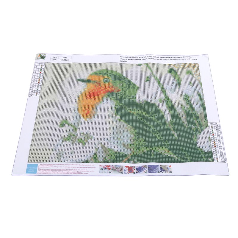 Steen Schilderen Olieverf Orchidee Groene Vogel Ronde Diamant Vol Diamanten 5d Diy Kruissteek Diamant Schilderij