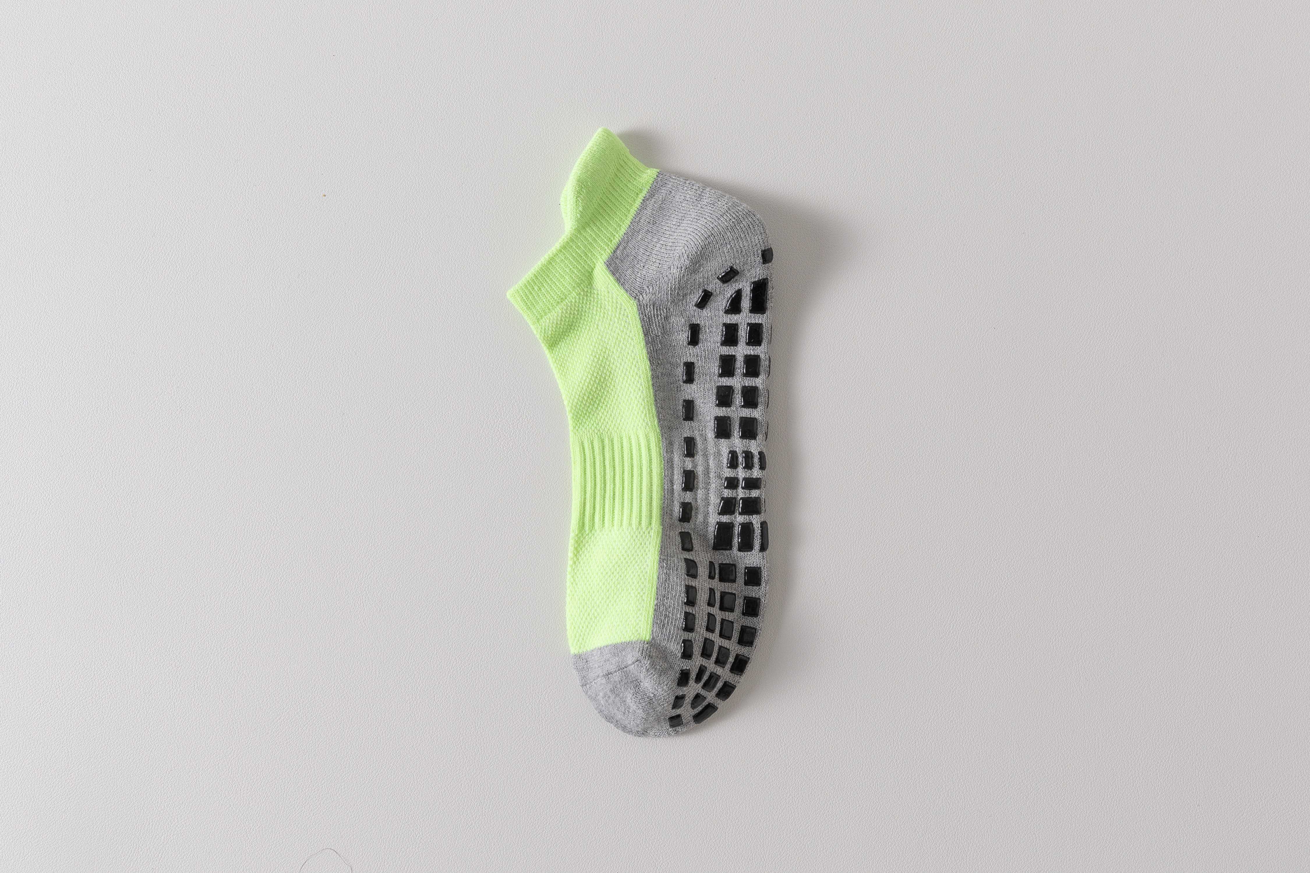 Voetbalsokken, verdikte handdoeksokken, basketbalsokken met korte buis voor heren, antislip- en slijtvaste sportsokken van siliconen: green