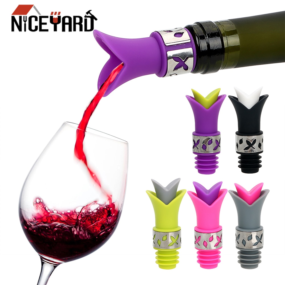 Niceyard 1 Pc Wijn Flessenstop Afdichting Fles Cap Kurk Plug Lelie Bloem Vacuüm Sealer Bar Gereedschap
