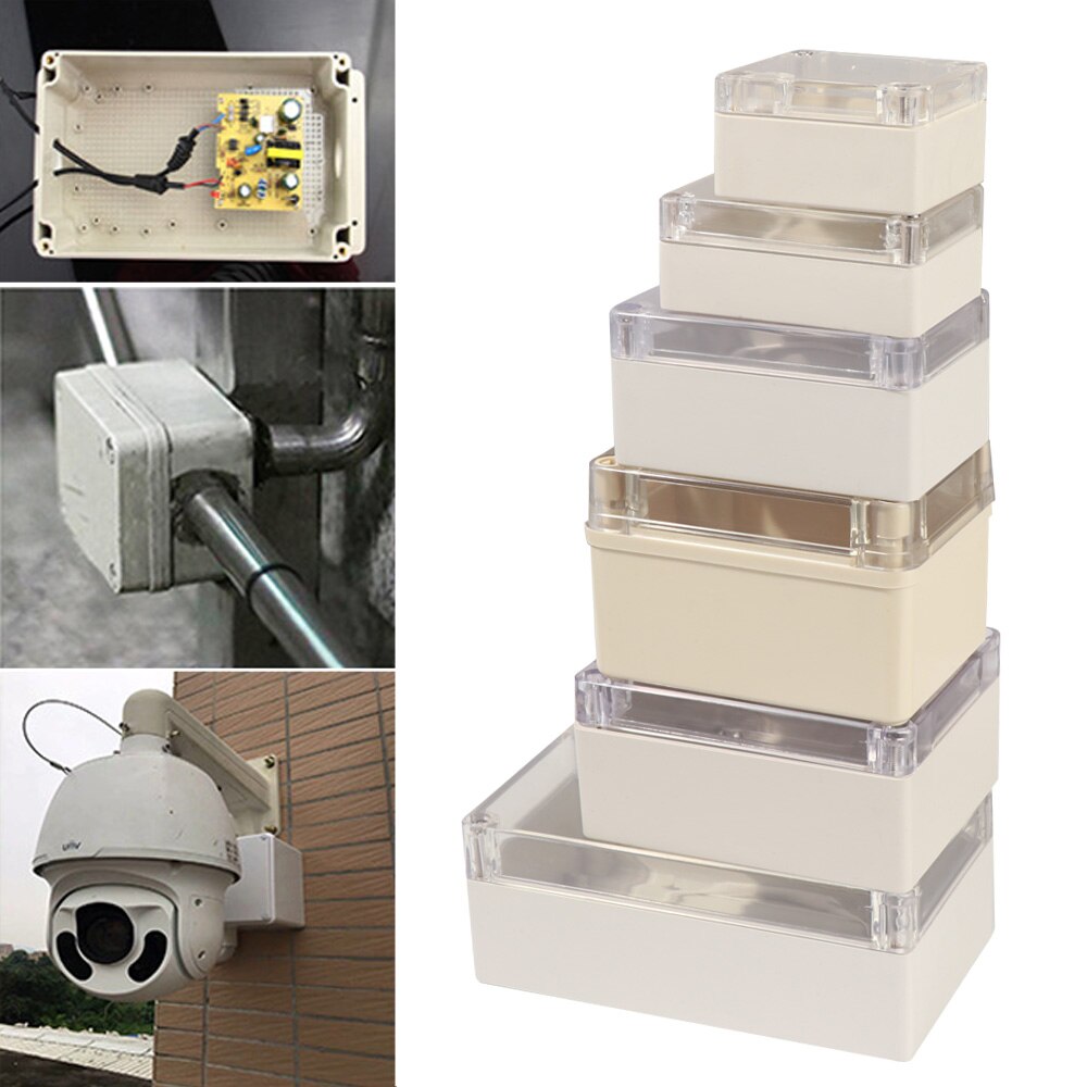 Enclosure Electronic Instrument Housing Case Waterproof Plastic Junction Box Transparent Cover Electrical Project Outdoor Boxes