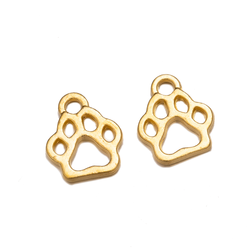 50 Stks/partij Dier Kat Hond Paw Print Holle Hanger Voor Diy Handgemaakte Armbanden Kettingen Sieraden Maken Accessoires Handwerk Bedels: Bruin