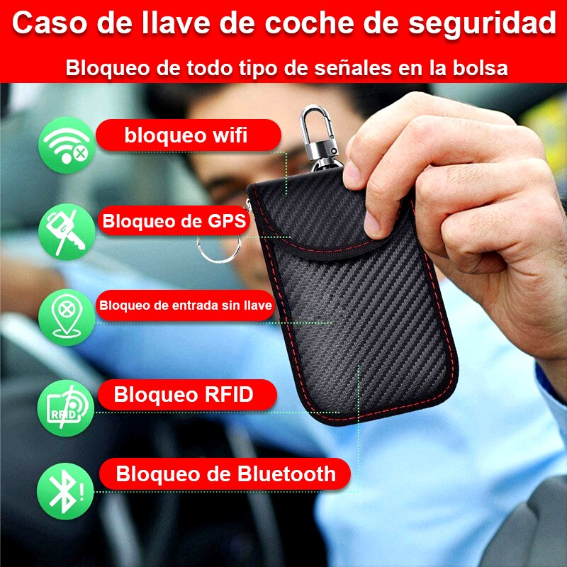 Car Key Case Bag Car Security Protection Pouch With Car RFID Signal Blocking, Anti-Theft Pouch, Anti-Hacking Case Blocker