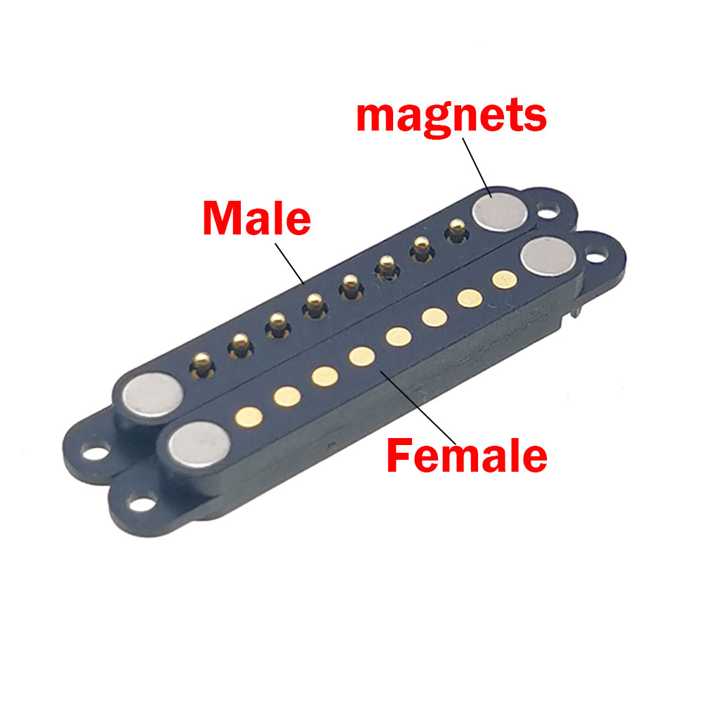 1pcs 7Pin 8Pin Magnetic Pogo Pin Connector 7P 8P 2.54MM Pitch Male Female Spring Loaded DC Power Socket Charging Terminal