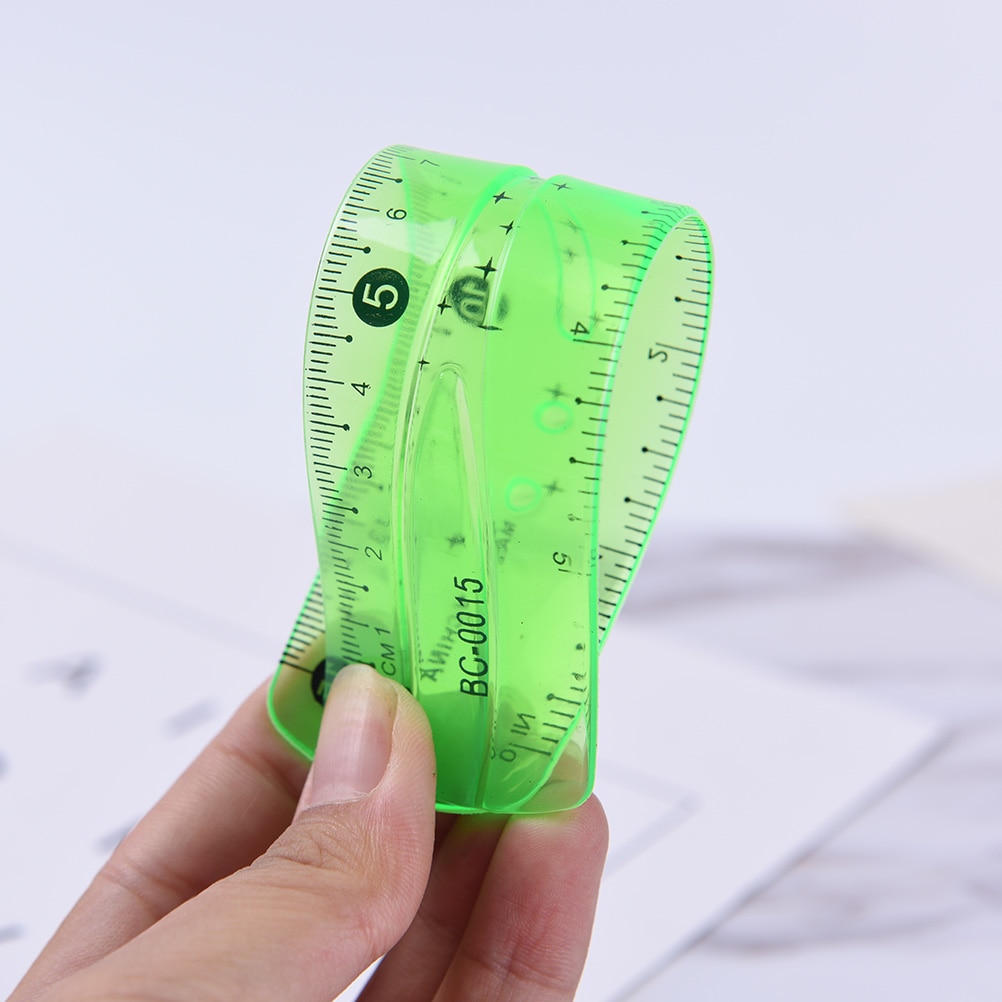 1PC Soft Ruler multicolour student flexible ruler tape measure 15cm 6inch Straight Ruler Office School supplies