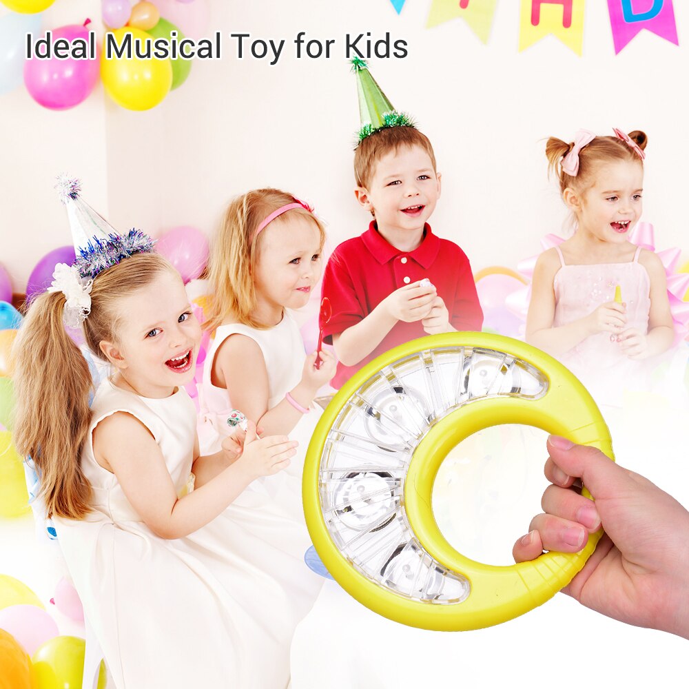 Plast mini håndklokker hånd tamburin klokker håndholdt legetøj tamburiner til børn rangle percussion musikinstrumenter grøn