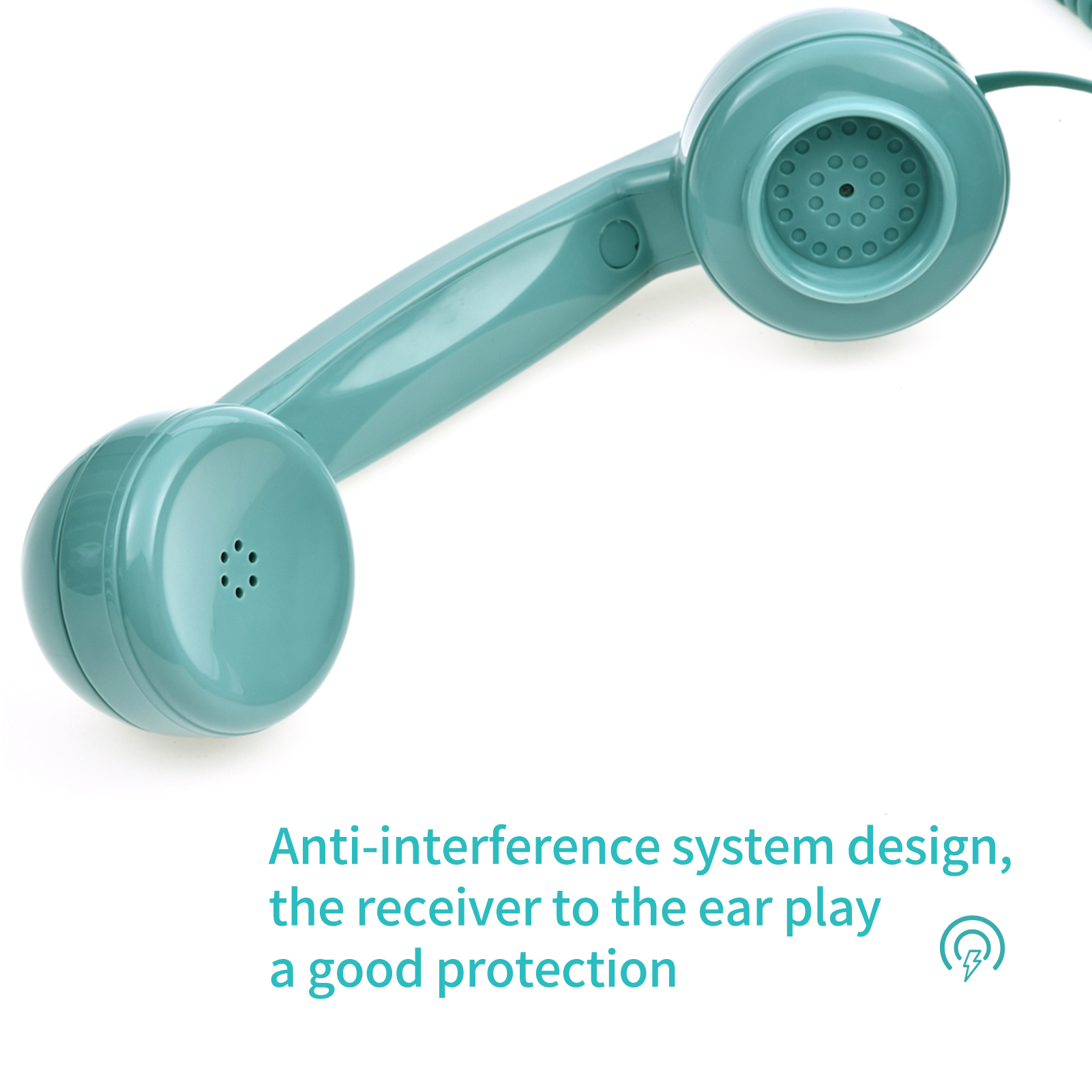 Desktop Corded Phone 80s Vintage Retro Style Telephone Desk Landline Phone Support Ring Volume Control for Home Office Business