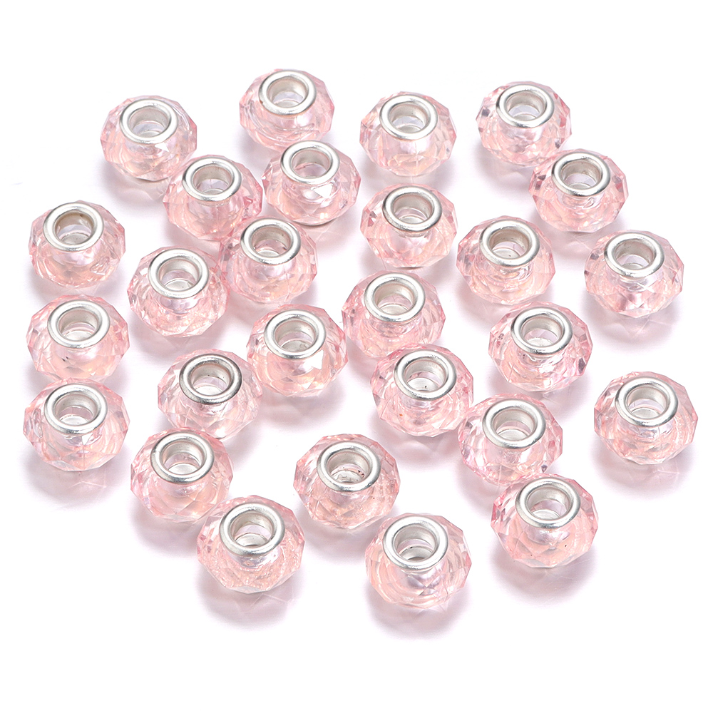 20 stuks/lot 14mm transparante, gefacetteerde harskralen met een groot gat voor het maken van sieraden, tussenkralen voor het maken van armbanden en kettingen: Paars