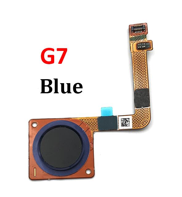 Sensor de huella dactilar Inicio tecla de retorno botón de menú, Cable flexible para Motorola Moto G7 Plus / G7 G8 Power / One Vision Home: G7 Blue
