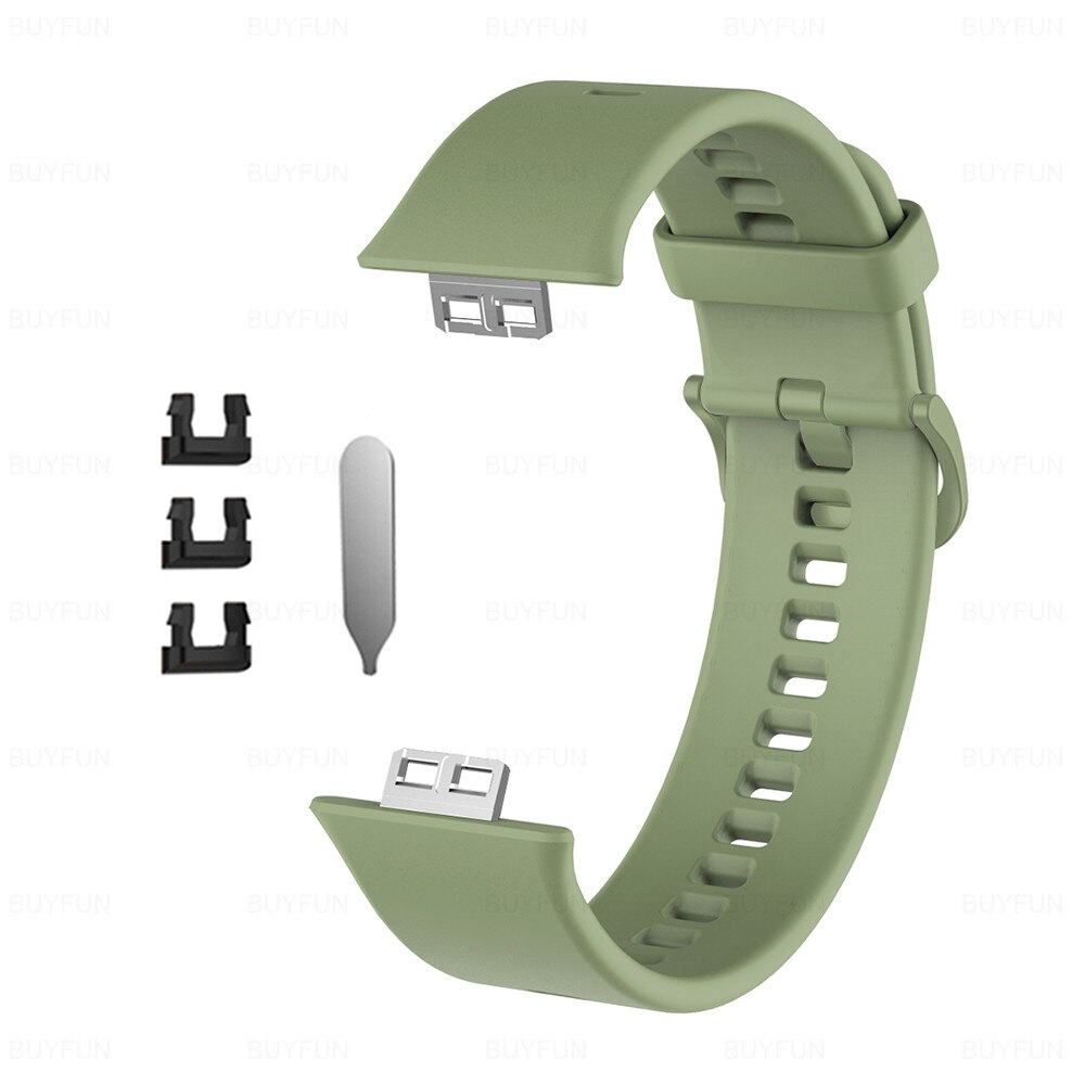 Gummirem til huawei watch fit smart armbånd armbånd udskiftning sport på hauwei watchfit strapas smart tilbehør: Grøn