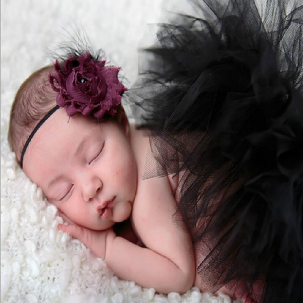 Bébé -né photographie accessoires accessoires bébé Tutu jupe à la main bébé arc-en-ciel Tutu jupe Fotografia bébé Photo accessoires: 21 black