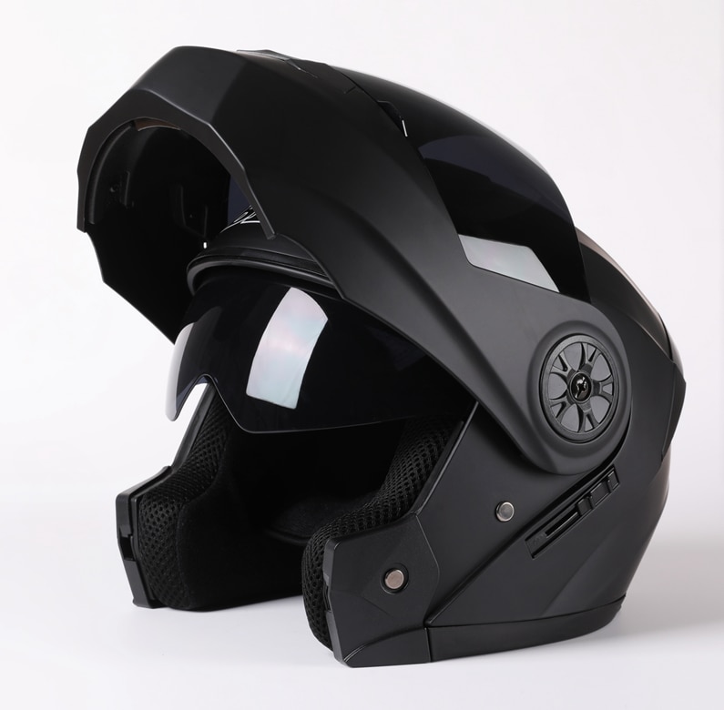 Men Motorcycle Racing Flip Up Helmet ABS Material Modular Dual Lens Helmets DOT Certification