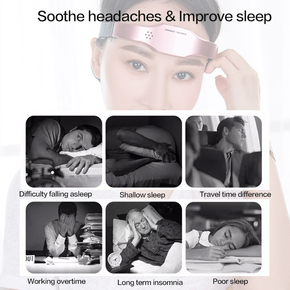 Elektrische Head Massager Slaap Monitor Migraine Relief Massager Slapeloosheid Therapie Release Stress Slaap Therapie Apparaat Slapen Aid