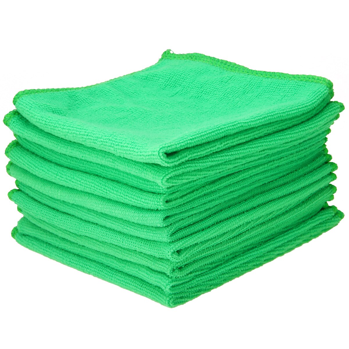 Mayitr 10 stuks Microfiber Wassen Schone Handdoeken Poetsdoeken Auto Meubels Reinigen Stofdoek Zachte Doeken 30x30cm Groen