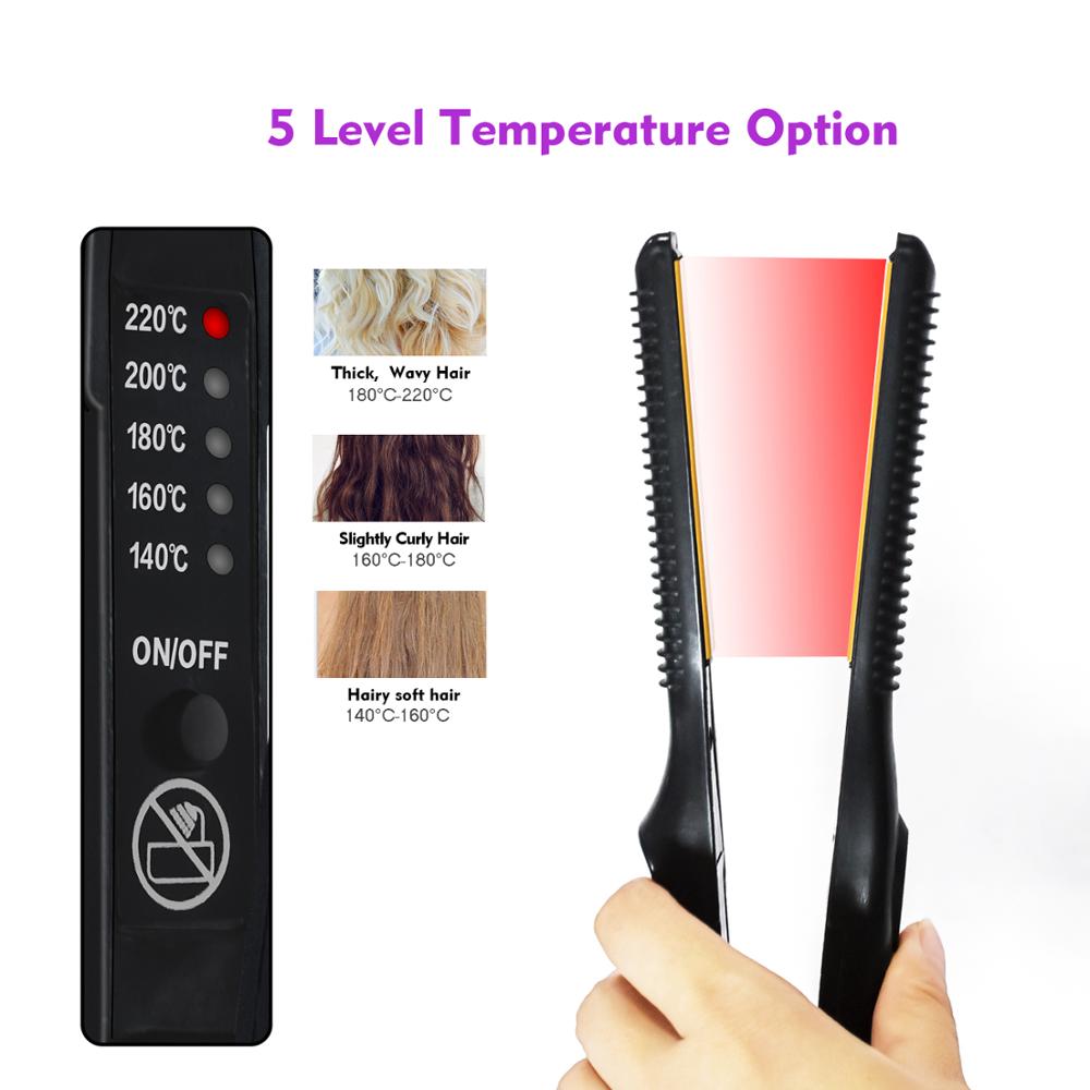 2 in 1 Mini Hair Curler Hair Straightener Flat Iron Hair Straightening Corrugated Iron Curling Tong Styling Tool