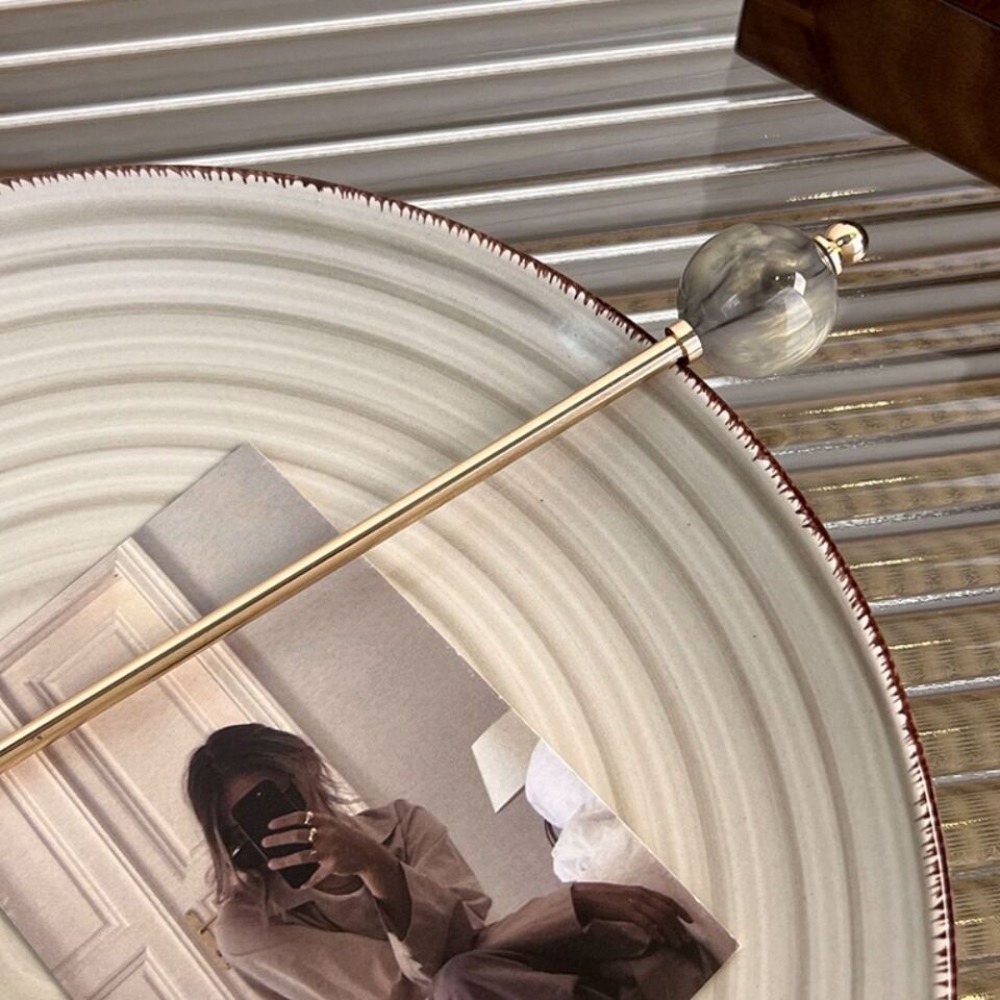 Modern Chinese Style Round Ball Metal Hairpin Fresh Alloy Panfa Artifact Simplicity Advanced Sense Hair Clip Headdress Stick: GRAY