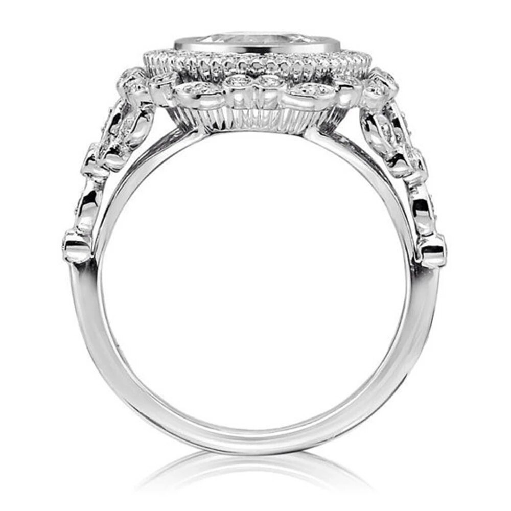 Dames Ring Glamour Bruiloft Romantische Mode Zirkoon Vrouwen Ring Lichtmetalen Engagement Band Verjaardag Valentijnsdag Sieraden