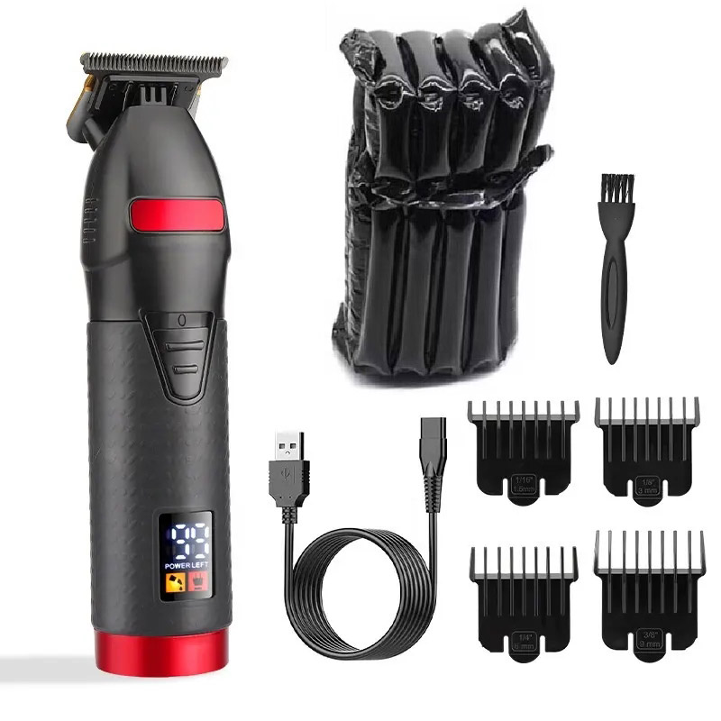 0 mm Null Professioneller Haarschneider für Männer, Bart- und Haarschneidemaschine, elektrisch, Profi Barbier, kabellose Haarschneidemaschine, wiederaufladbar: Lila