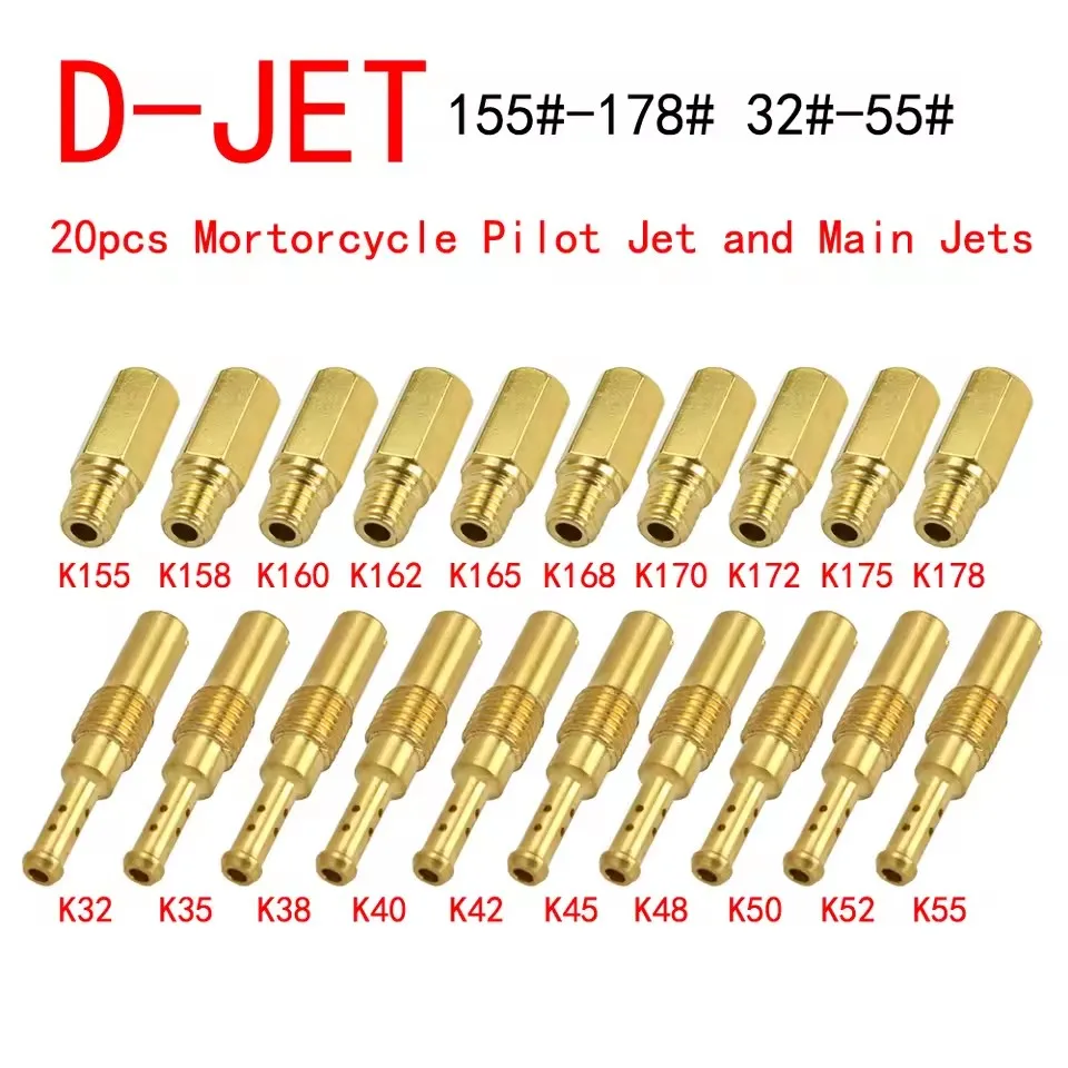Motorfiets Carburateur Nozzle Hoofd Jet en Slow/Pilot Jet Set Vervanging 10/20 PCS Voor NSR KSR PE PWK PWM Keihin OKO KOSO CVK: Clear