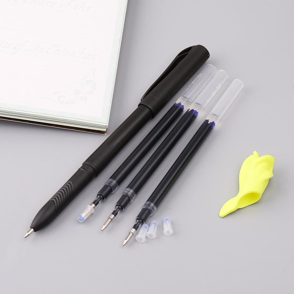 Auto Disappear Magic Ball Point Pen Disappearing Ink Refills Pen Gripper Set Save Paper Office School Supplies