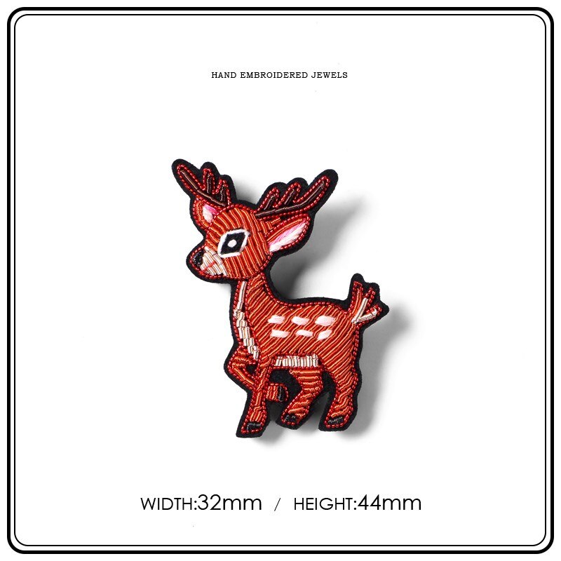 Kreative Cartoon Deer Pin Feste Kleidung Dekoration Handgemachte Stickerei Brosche High-end Weiblich Nette Japanischen Zubehör Flut