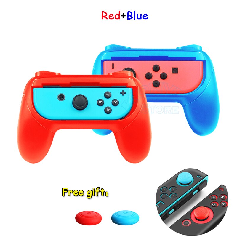 Empuñadura OLED para mando de Nintendo Switch, soporte izquierdo y derecho, Joy-Con, NS, NX: Red and Blue