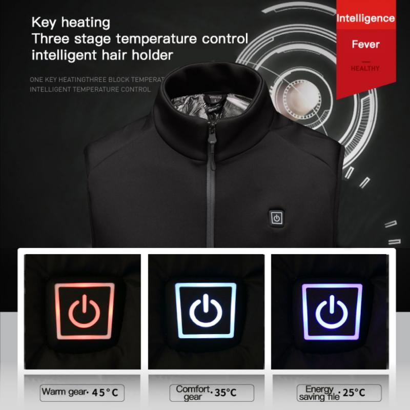 Smart heating vest Men women Vest Jacket Clothing Winter heated jacket USB heating warm vest for otudoor sport hikking