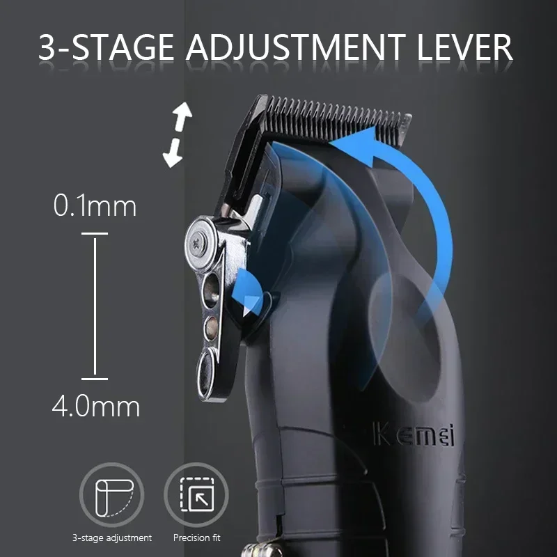 Kemei KM-2296 KM-2299 KM-1102 kit máquina de cortar cabelo profissional barbeador elétrico masculino máquina de corte de cabelo máquina aparador masculino
