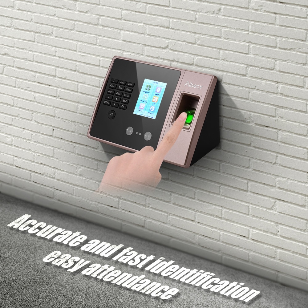 Aibecy intelligent biometrisk fingeraftryk tidsbesøg maskine hd displayscreen ansigt fingeraftryk adgangskode check-in optager