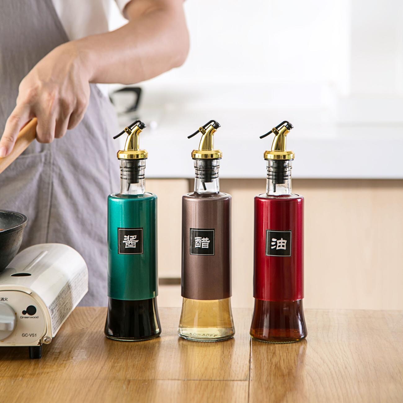 Glazen Olie Pot Japanse Stijl Keuken Automatische Openen En Sluiten Sojasaus Azijn Kruiden Fles Azijn Pot