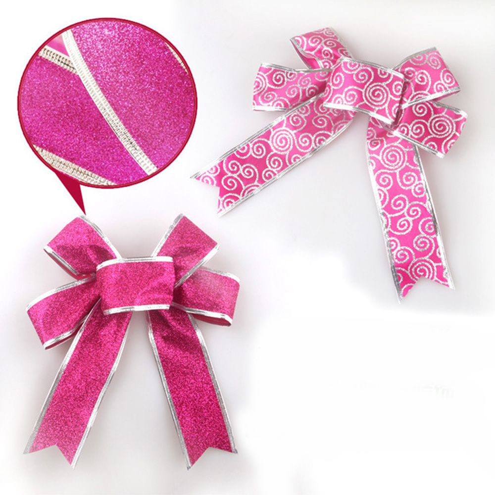 25cm jul glitter stora rosetter julgran dekor år leveranser bröllop band fest dekoration prydnader pilbåge