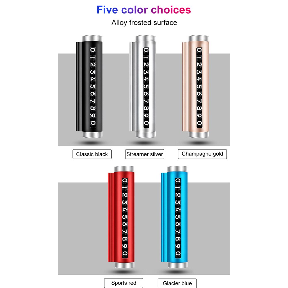 Metalen Auto Tijdelijke Parkeerkaart Universele Draaien Telefoon Nummer Plaat Aluminium Stickers Park Stop Parking Telefoonnummer Plaat