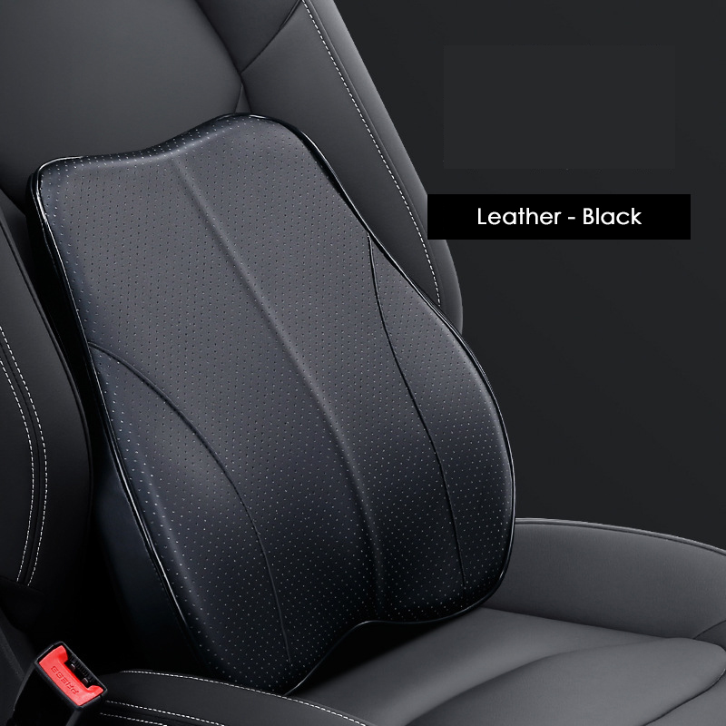 Auto Hoofdsteun Kussen Nek Massage Geheugen Lendensteun Katoen Ademend Auto Neksteun Hoofdsteun Kussen Zetel Kussen: Leather brown